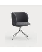 2 sedie Mogi 60107 grigio scuro con gambe cromate - 59x56x49/81cm