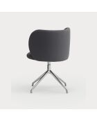 2 sedie Mogi 60107 grigio scuro con gambe cromate - 59x56x49/81cm