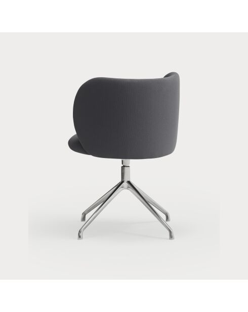 2 Mogi 60107 donkergrijze stoelen met chromen poten - 59x56x49/81cm