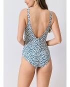Traje de baño de una sola pieza color azul Riviera