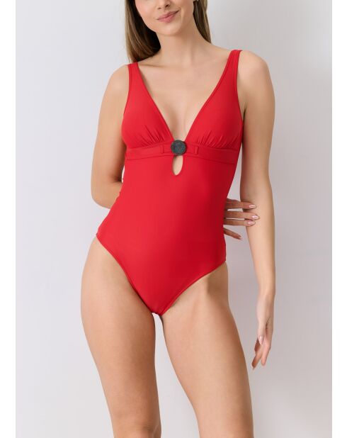Traje de baño de una sola pieza Transat rojo con el pecho