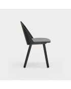 2 chaises Uma noires - 46x51x45/81cm