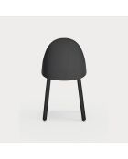 2 chaises Uma noires - 46x51x45/81cm