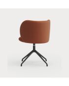 2 sedie Mogi 107-0035 terracotta con gambe nere - 59x56x49/81cm