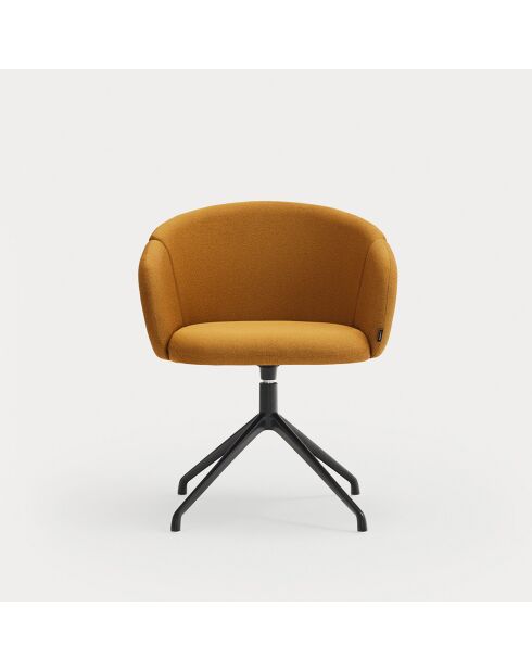 2 stoelen met armleuningen Add 62095 mosterd met zwarte poten - 56x58x47/75cm