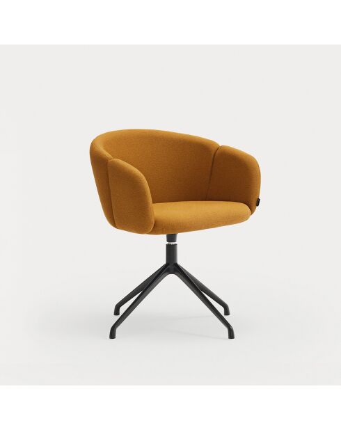 2 stoelen met armleuningen Add 62095 mosterd met zwarte poten - 56x58x47/75cm