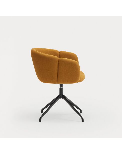 2 stoelen met armleuningen Add 62095 mosterd met zwarte poten - 56x58x47/75cm