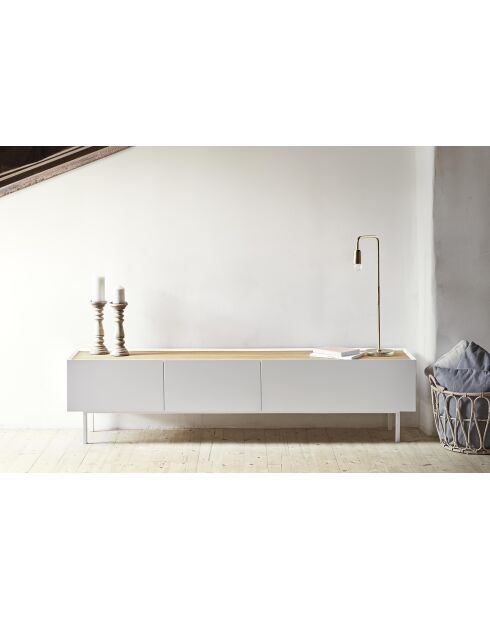 Arista TV-Ständer 2 Türen und 1 Schublade weiß - 180x40x45cm