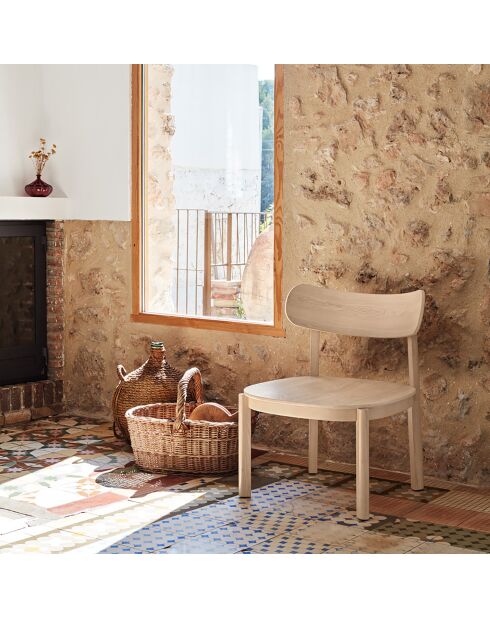 Fauteuil lounge Nara naturel clair - 59.5x59.5x77cm