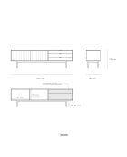 Sierra tv-meubel 2 deuren en 3 laden lichtgrijs en eikenhout - 180x40x52cm