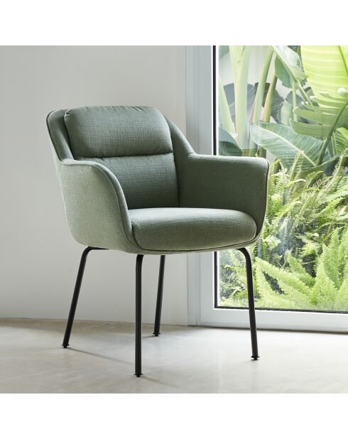 2 chaises Sadira gris vert - 65x66,5x85cm