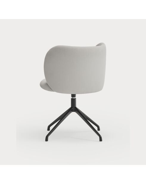 2 Mogi 60105 lichtgrijze stoelen met zwarte poten - 59x56x49/81cm