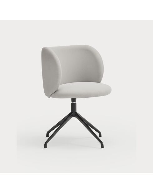 2 Mogi 60105 lichtgrijze stoelen met zwarte poten - 59x56x49/81cm