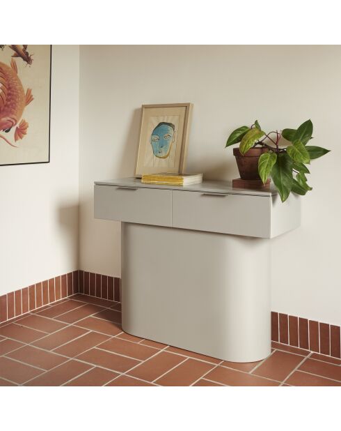 Console Totem 2 portes sable - 100x36x80cm