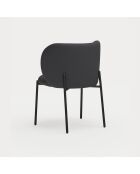 2 chaises Mogi 107-9035 noires - 59x56x49/81cm