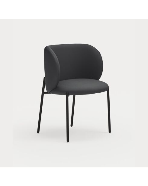 2 chaises Mogi 107-9035 noires - 59x56x49/81cm