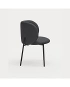 2 chaises Mogi 107-9035 noires - 59x56x49/81cm