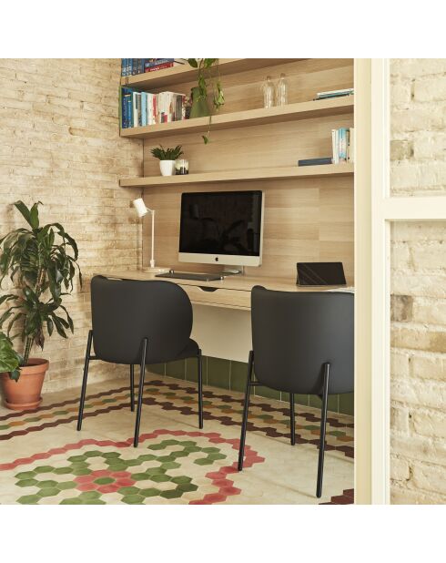 2 chaises Mogi 107-9035 noires - 59x56x49/81cm