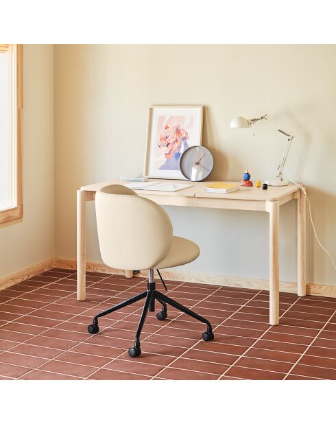 Chaise à roulettes Mogi 107-1049 beige - 59x56x49/81cm