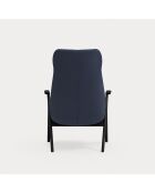 Fauteuil grand format 66201 Dins bleu avec pieds noirs - 74x80x43/117cm