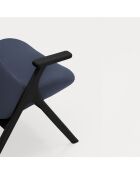 Fauteuil grand format 66201 Dins bleu avec pieds noirs - 74x80x43/117cm