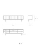 Meuble TV Sierra 3 portes blanc - 180x40x52cm