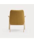 Fauteuil petit format 62108 Dins moutarde avec pieds en bois - 74x77x43/93cm
