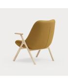 Fauteuil petit format 62108 Dins moutarde avec pieds en bois - 74x77x43/93cm