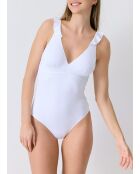 Maillot de bain 1 pièce coupe sous poitrine Bellagio blanc