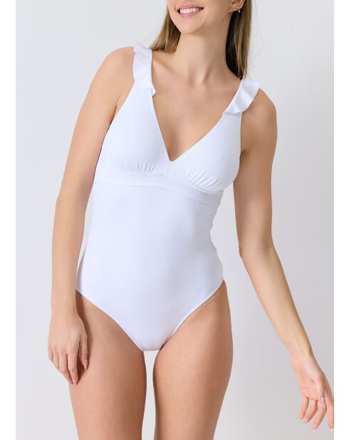 Maillot de bain 1 pièce coupe sous poitrine Bellagio blanc