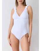 Maillot de bain 1 pièce coupe sous poitrine Bellagio blanc