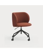 Chaise à roulettes Mogi 63089 rouge brique  - 59x56x49/81cm