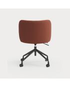 Chaise à roulettes Mogi 63089 rouge brique  - 59x56x49/81cm