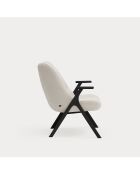 Fauteuil petit format 61200 Dins crème avec pieds noirs en bois - 83x77x43/93cm