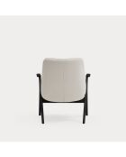 Fauteuil petit format 61200 Dins crème avec pieds noirs en bois - 83x77x43/93cm