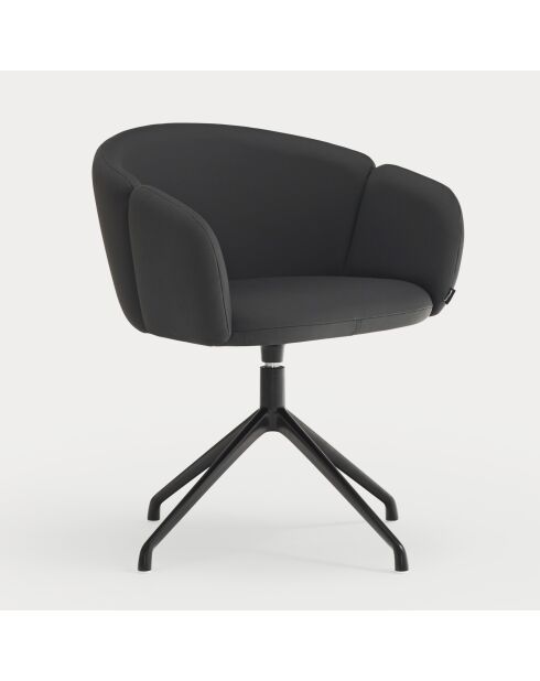 2 chaises avec accoudoirs Add noires - 56x58x47/75cm