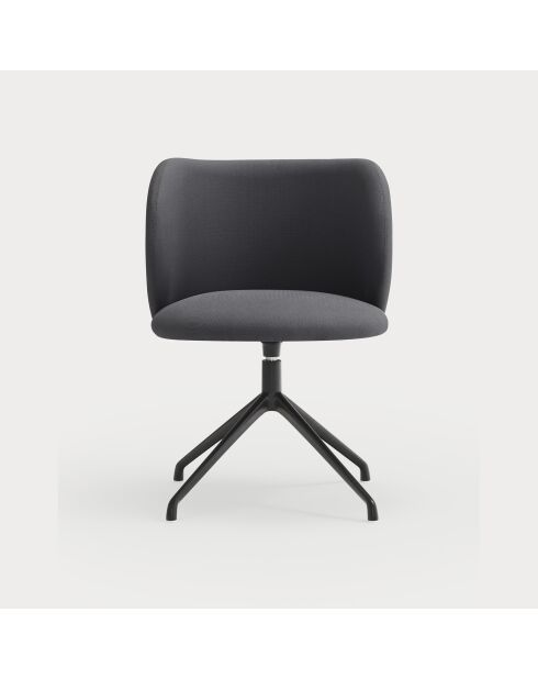 2 dunkelgraue Stühle Mogi 60107 mit schwarzen Beinen - 59x56x49/81 cm