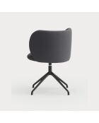 2 Mogi 60107 donkergrijze stoelen met zwarte poten - 59x56x49/81cm