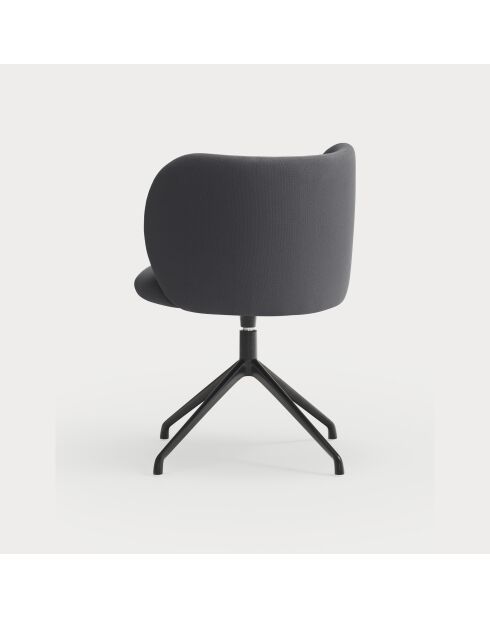 2 dunkelgraue Stühle Mogi 60107 mit schwarzen Beinen - 59x56x49/81 cm