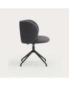 2 Mogi 60107 donkergrijze stoelen met zwarte poten - 59x56x49/81cm