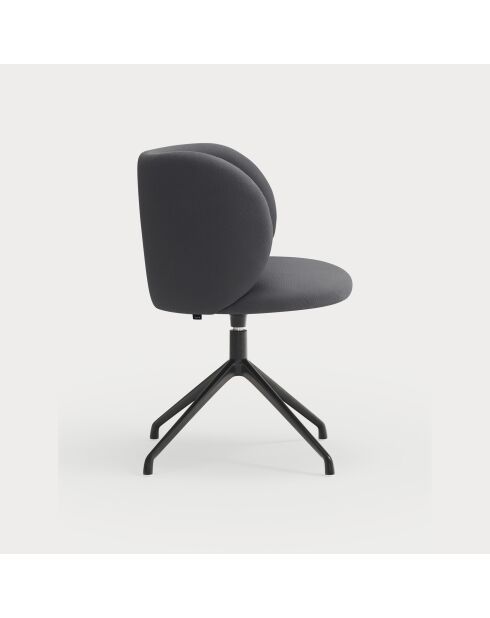 2 dunkelgraue Stühle Mogi 60107 mit schwarzen Beinen - 59x56x49/81 cm