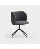 2 Mogi 60107 donkergrijze stoelen met zwarte poten - 59x56x49/81cm