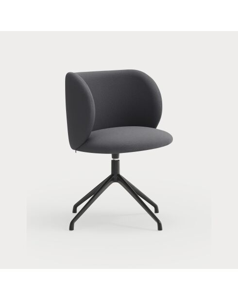 2 dunkelgraue Stühle Mogi 60107 mit schwarzen Beinen - 59x56x49/81 cm