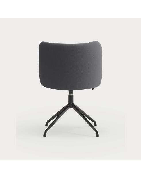 2 dunkelgraue Stühle Mogi 60107 mit schwarzen Beinen - 59x56x49/81 cm