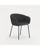 2 Stühle mit Armlehnen Add 107-9035 schwarz - 56x58x48/81cm