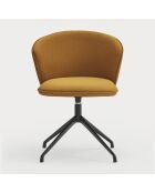 2 chaises Add 62095 moutardes avec pied araignée pivotant noir - 56x58x48/81cm
