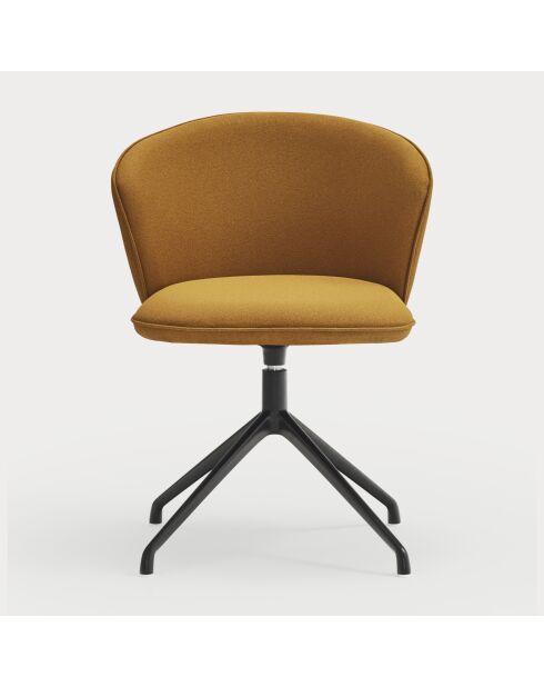 2 Add 62095 mosterdstoelen met zwarte draaibare spinnenvoet - 56x58x48/81cm