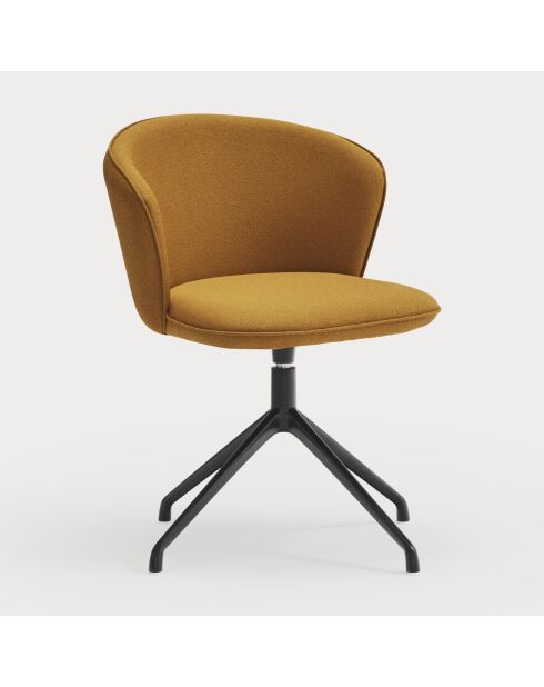 2 Add 62095 mosterdstoelen met zwarte draaibare spinnenvoet - 56x58x48/81cm