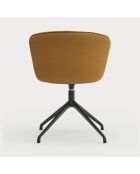 2 chaises Add 62095 moutardes avec pied araignée pivotant noir - 56x58x48/81cm