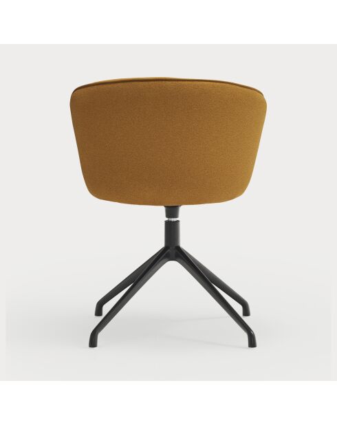 2 Add 62095 mosterdstoelen met zwarte draaibare spinnenvoet - 56x58x48/81cm